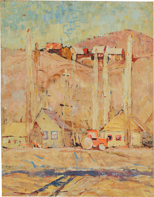 Крылов Евгений Игнатьевич. Осенние тополя. Мирные работы